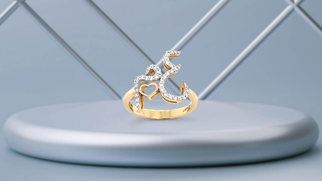 Initial Arabic Diamond Ring